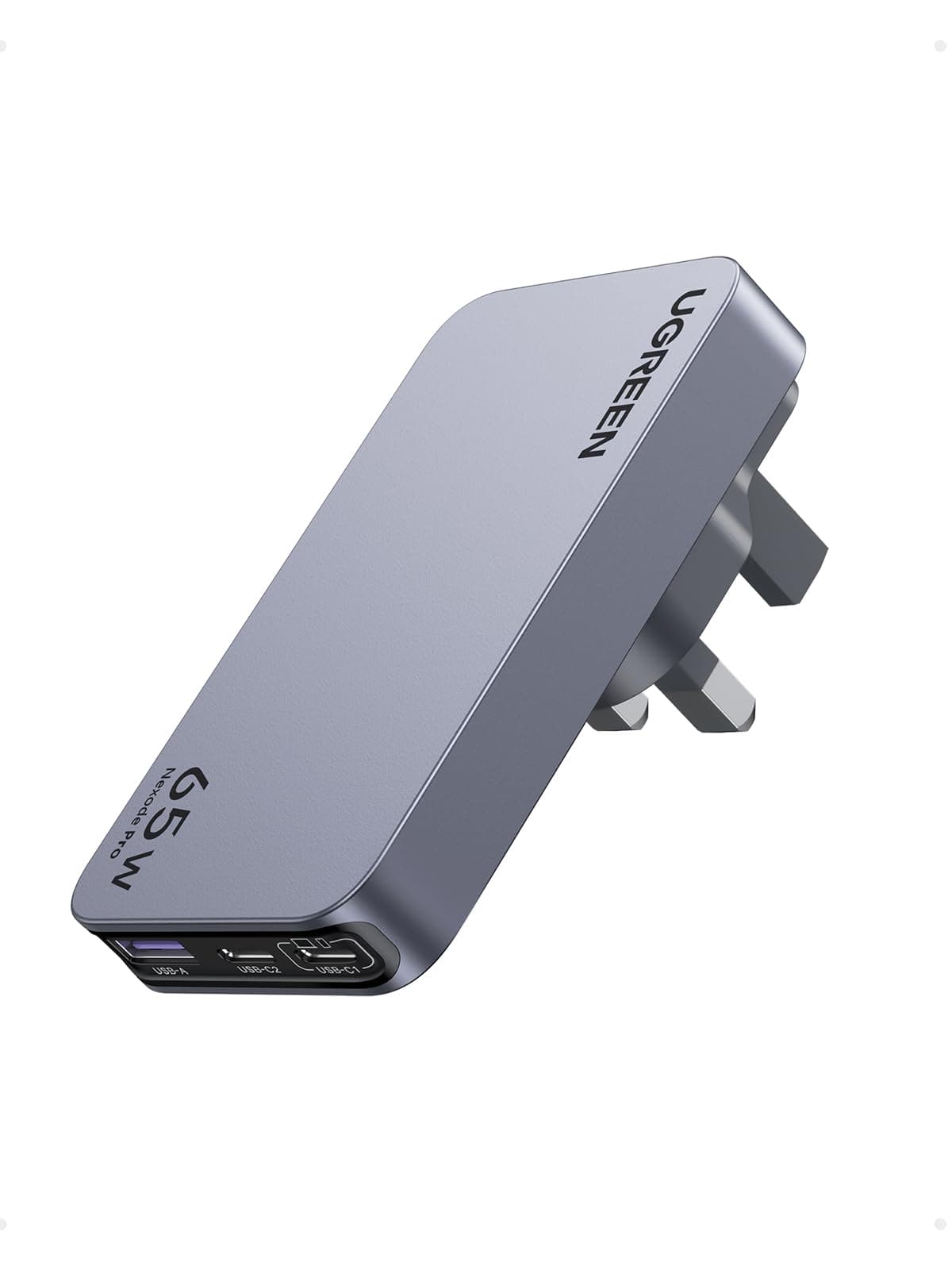 UGREEN USB C Charger 65W Fast Charger Plug Nexode Pro 3-Port GaN Travel Charger Adapter with US/UK/EU Plugs Compatible with MacBook Pro/Air, iPad Pro, iPhone 17 Pro/Air/17/16, Galaxy S24, Pixel 9, etc