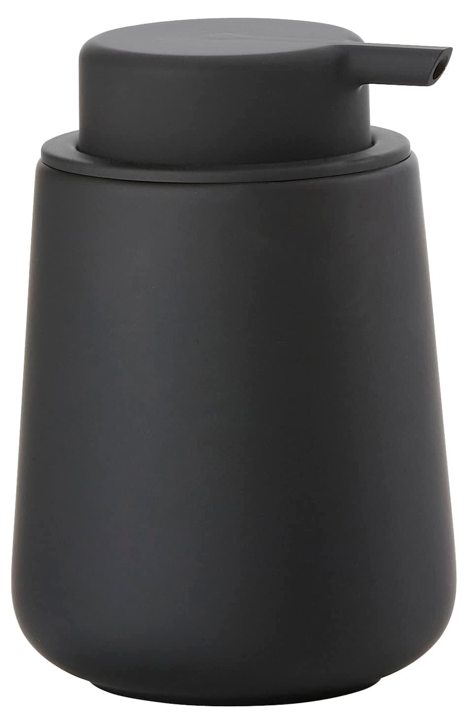 Zone Denmark Nova One Bathroom Soap Dispenser, Ceramic Hand Soap/Liquid Soap Dispenser, Diameter 8 cm, Height 11.5 cm, Capacity 250 ml, Black