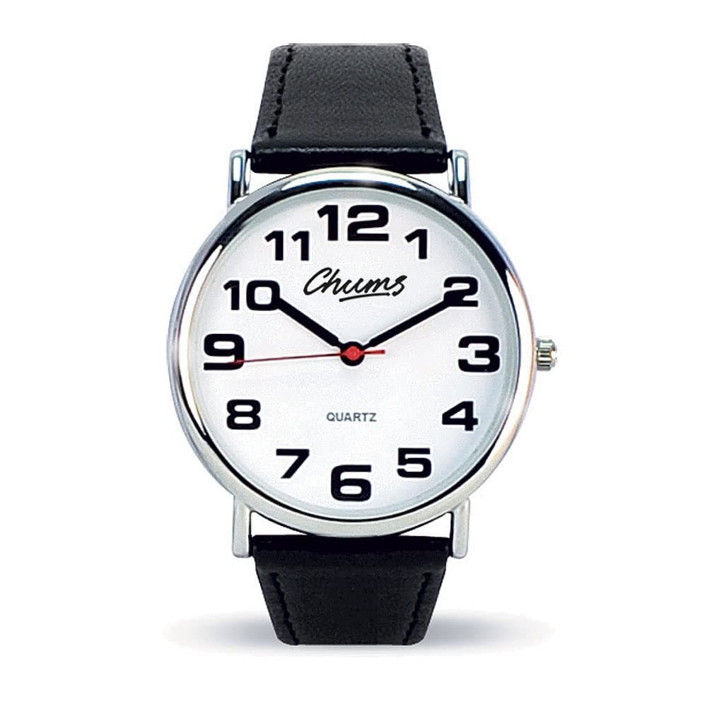 Chums | Classic Watch Leather Strap Easy Read With Big Numbers Mens Or Ladies | Multi