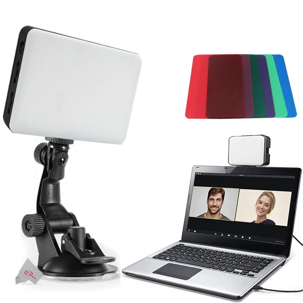 120 Led Video Conference Lighting Kit Suction Cup Mount for Laptops and Monitors Adjustable Brightness and Color Filters
