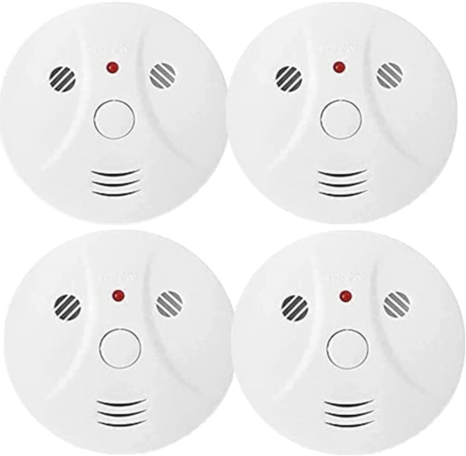 4 Pack Combination Smoke and Carbon Monoxide Detector Battery Operated, Travel Portable Photoelectric Fire&Co Alarm for Home and Kitchen