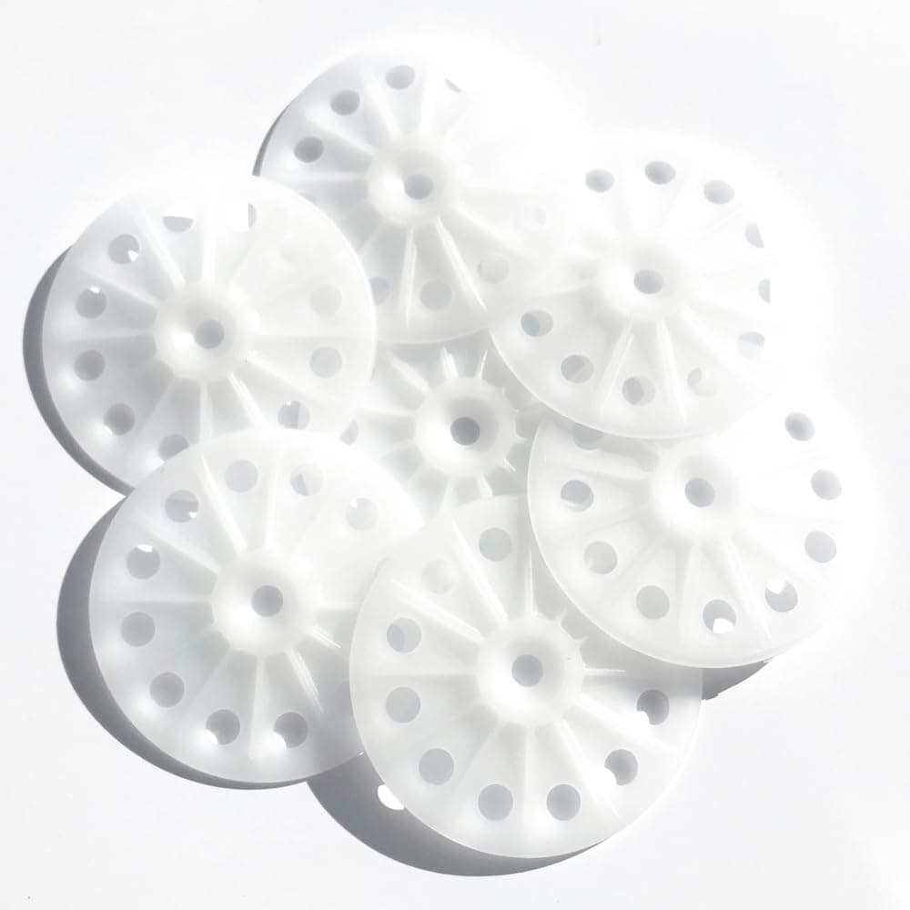 Load Spreading 60mm Polypropylene washers for Fixing and Supporting All Types of Soft to Medium Insulation Panels and Sheets – 100PCS