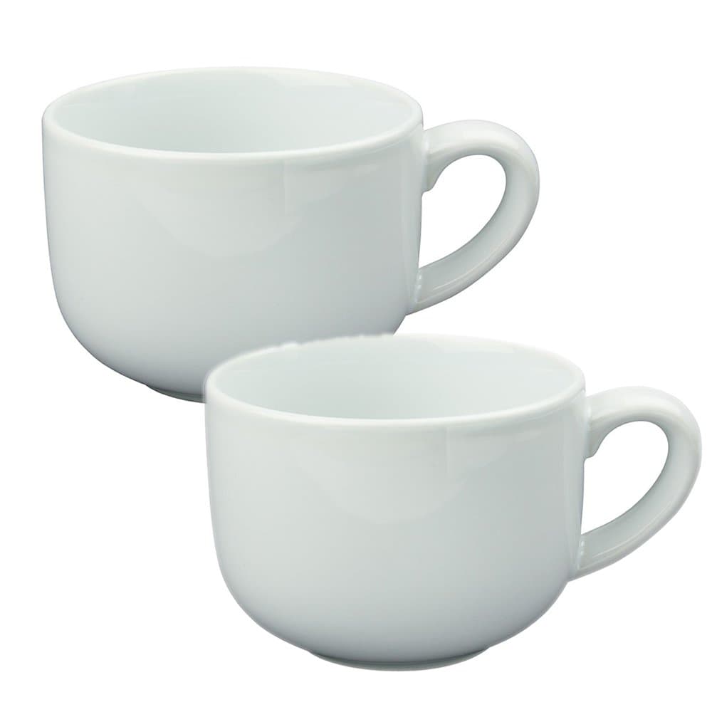24 ounce Extra Large Latte Coffee Mug Cup or Soup Bowl with Handle - White (Set of 2)