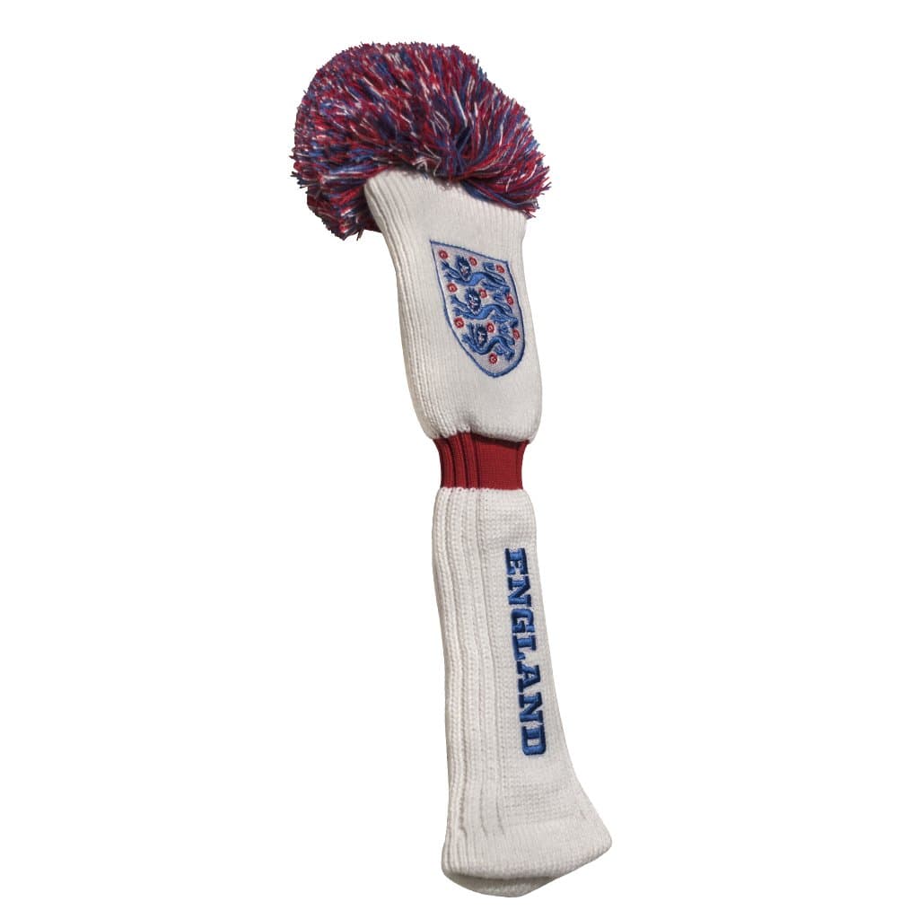 England FA Pom Pom Golf Driver Head Cover - White