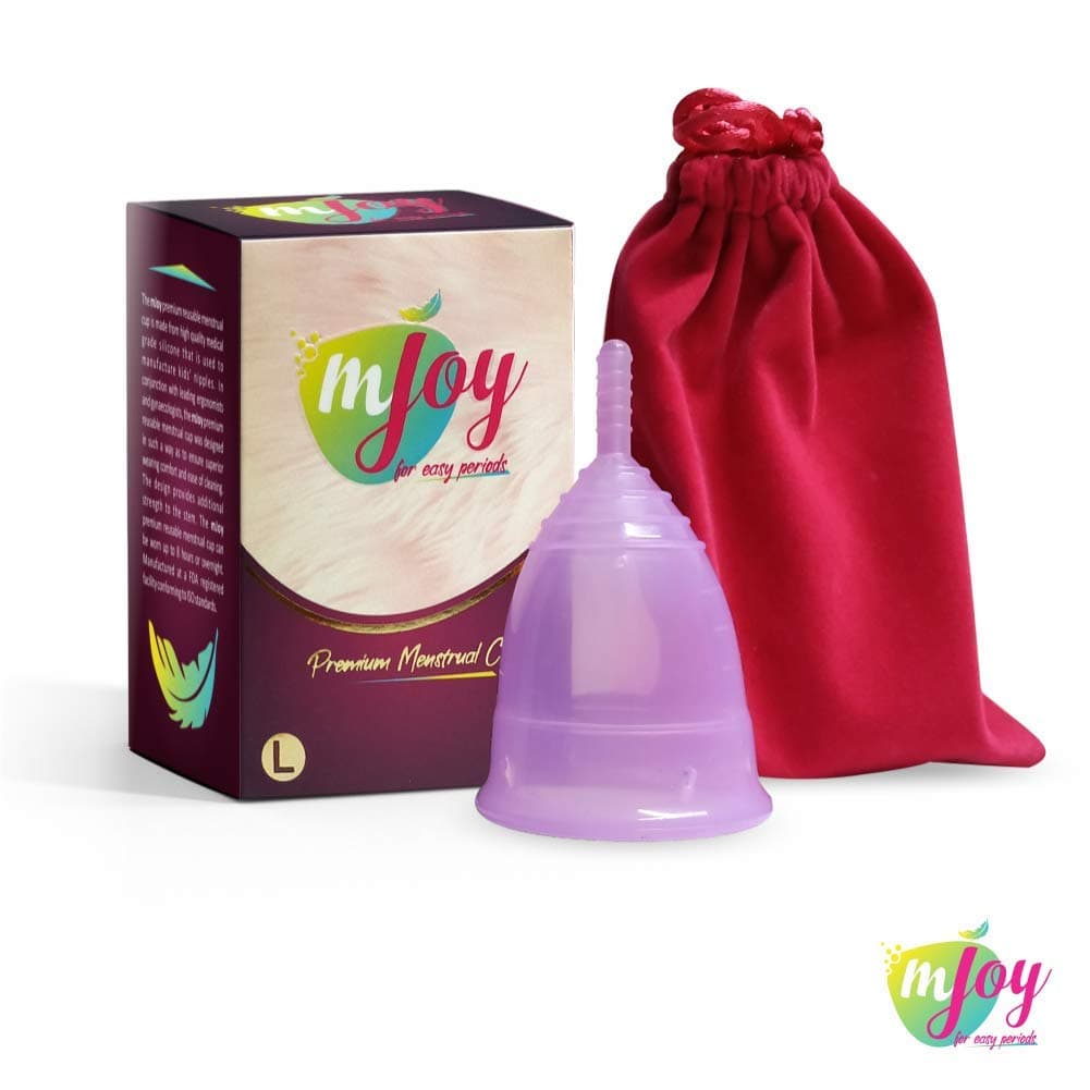 mJoy Bell Shaped Silicone Based Soft, Comfort Fit, Flexible, Reusable Menstrual Cup, Normal to heavy Flow Size Large