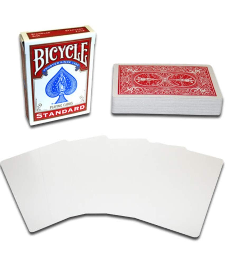 LLC Bicycle Magic Gaff Playing Card Deck (Blank Face Red Back)
