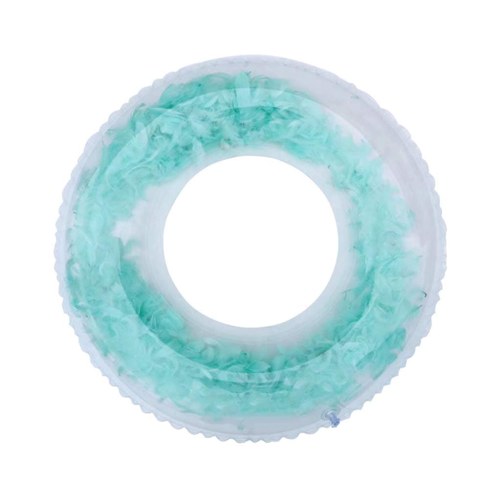 Seika Colorful Feather Swimming Ring Inflatable Pool Float Swim Ring Whirl Tube Color Pool Float Inflatable Rubber Inner Tubes Pool Raft Extra Thick Pool Toy Safty Pool Accessories for Kids/Teenagers (35â€)