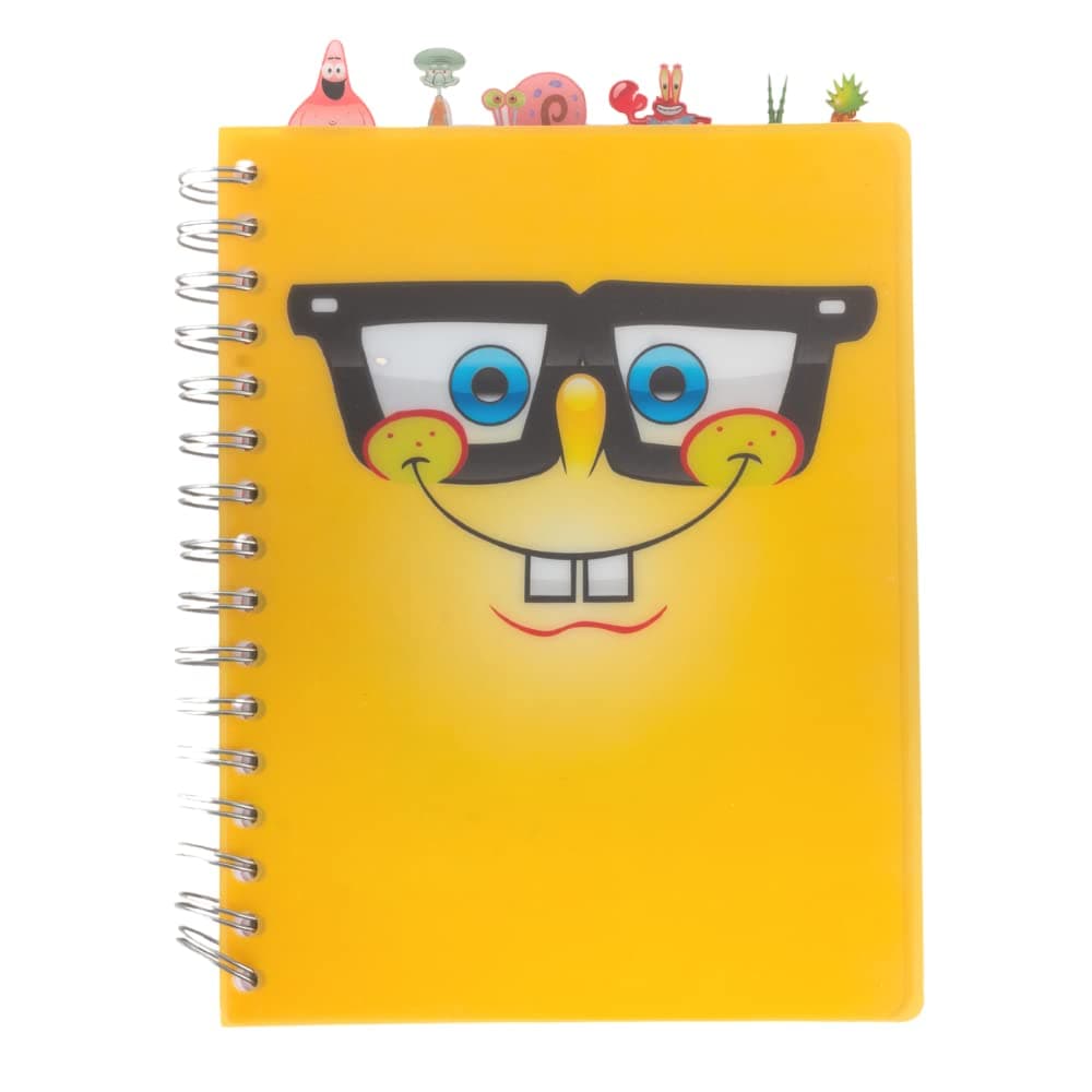 Nickelodeon Spongebob Squarepants Tab Journal Notebook, Spiral Bound, 144 Lined Pages, 8 x 7 inches