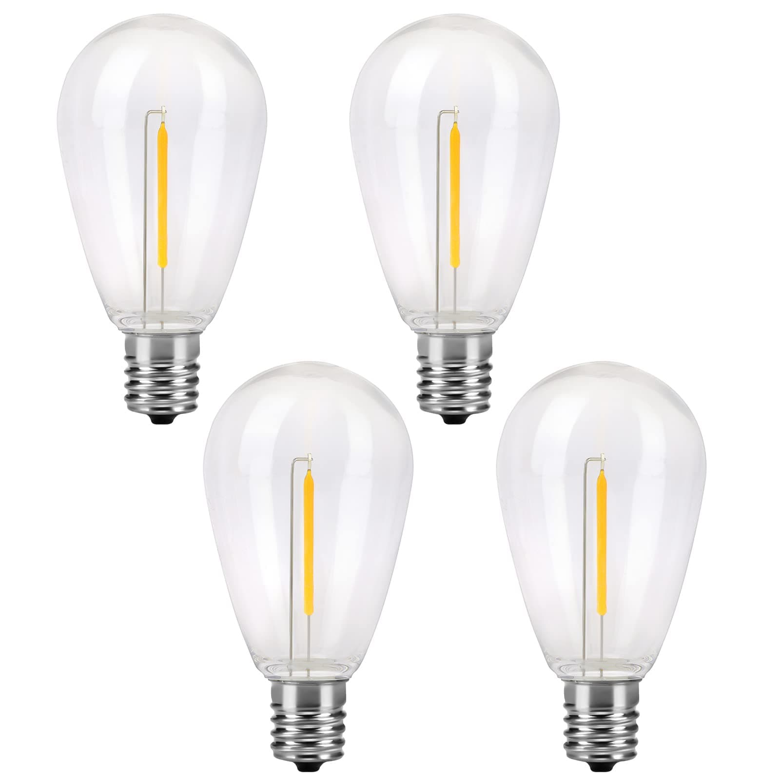 Mlambert Led Plastic Light Bulbs, Pack of 4, Compatible for 96FT Filament Outdoor String Lights