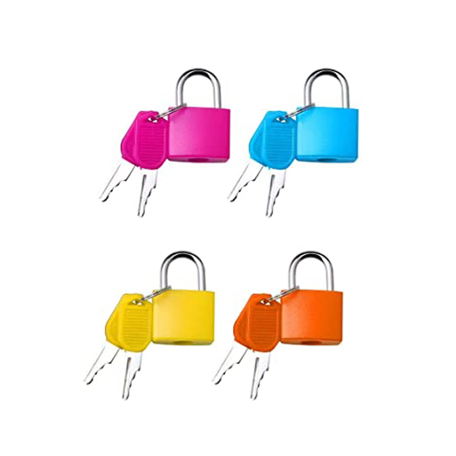 4 Pcs Suitcase Locks with Keys, Small Padlocks Luggage Locks Padlocks with Outdoor Travel Luggage Suitcase Baggage School Gym Lockers Laptop Bag