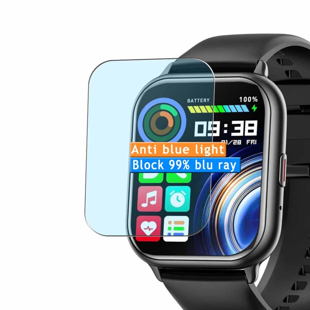 Vaxson 3-Pack Anti Blue Light Screen Protector, compatible with HGYPK Mingtawn T17 T19 T19F 1.85" smart watch smartwatch, TPU Guard Film Protectors Sticker [NOT Tempered Glass]