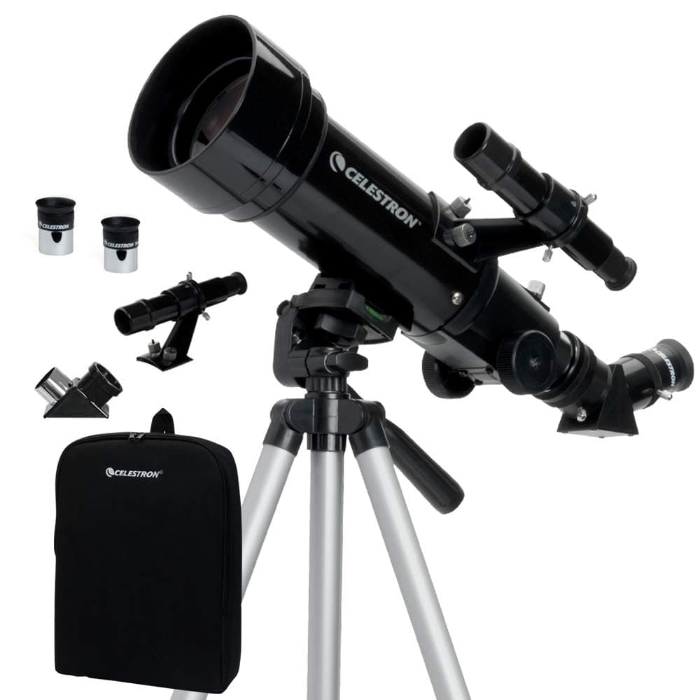 21035-ADS Travel Scope 70 Refractor Telescope Kit with Backpack, Black (Amazon Exclusive Including Additional 4mm Eyepiece and 3x Barlow Lens)