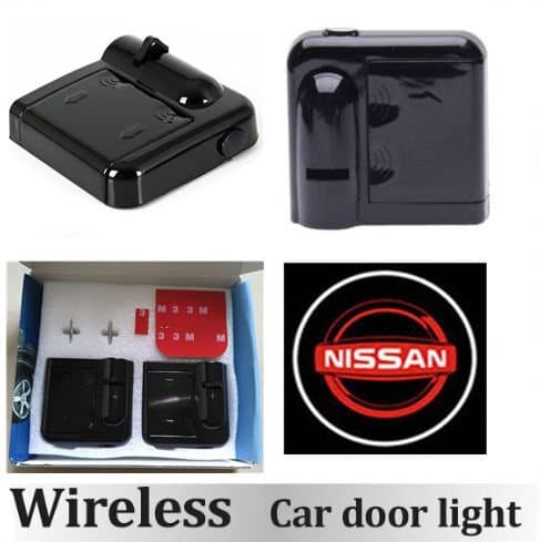 2 X Wireless LED Car Door Light Auto Welcome Light Laser Car Door Shadow led Projector Wireless Car Welcome Door for Nissan Auto Door Light