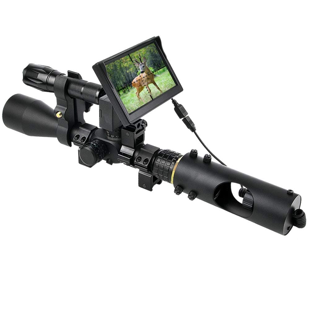 BESTSCOPE Night Vision Scope,850nm IR,5" Portable Display Screen,for Riflescope at Night Hunting
