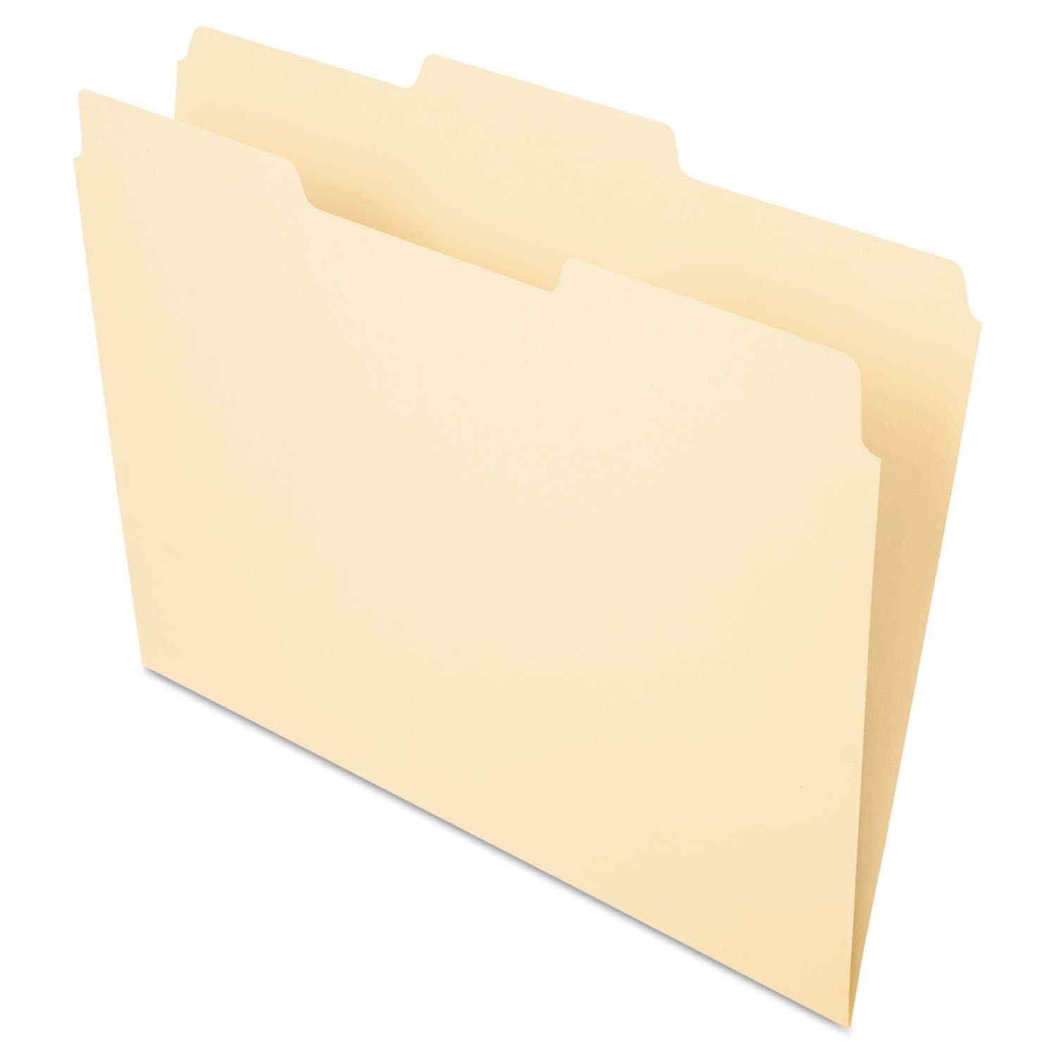 Pendaflex File Folder, Letter Size, Manila, 1/3 Cut, 100/BX (752 1/3-2)