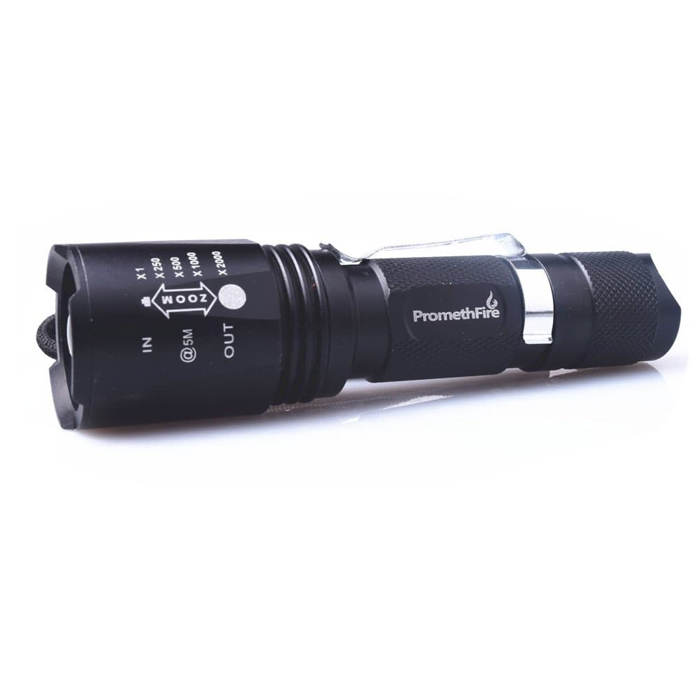 Powerful Led Flashlight 5 Modes Black 800 Lumens Cree Xml- T6 Water Resistant Camping Torch Adjustable Tactical Light Lamp for Outdoor Sports