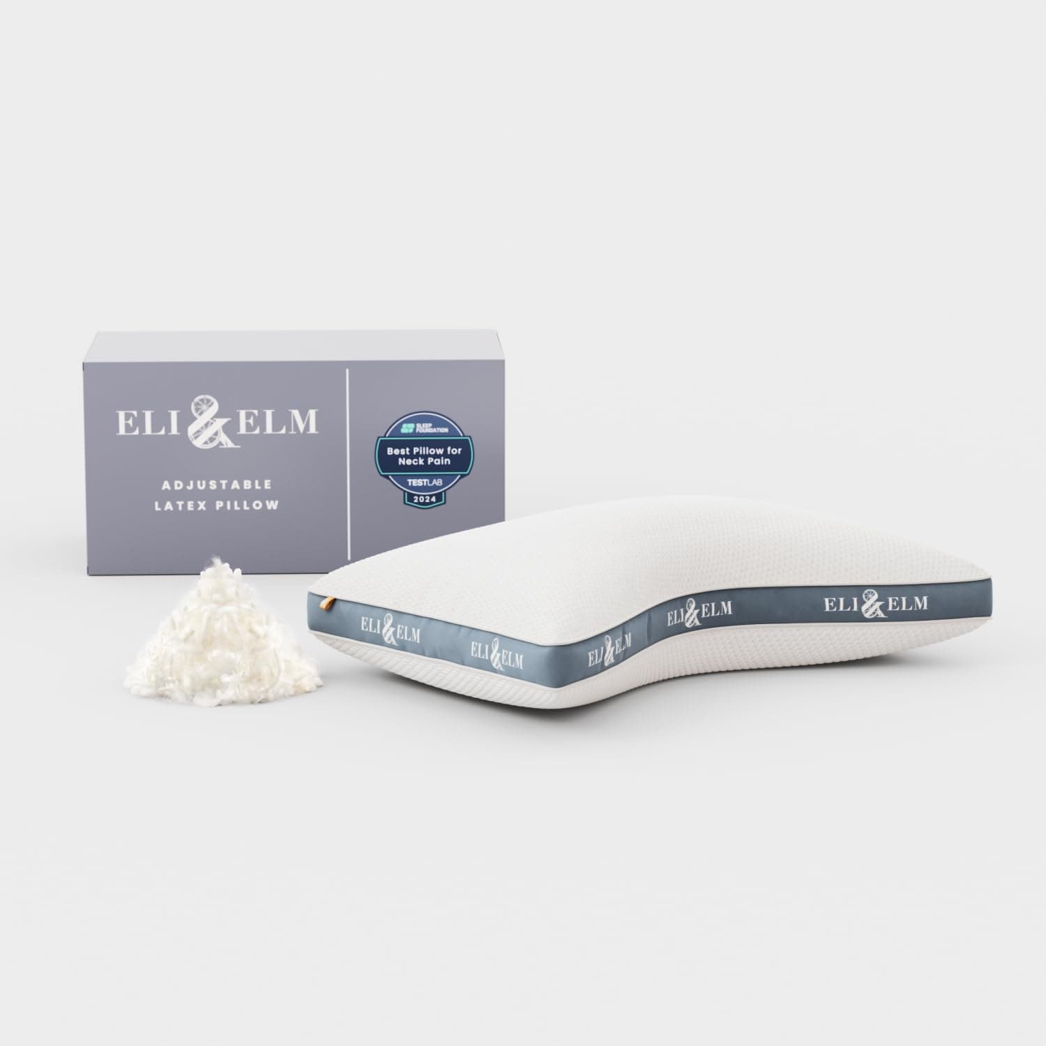 Eli & Elm | Ultimate Pillow for Side Sleepers with Adjustable Filler to Get The Perfect Contour Curved Pillow for A Neck Pain Relief Sleep - Hypoallergenic Cotton Sleeping Surface- 17" X 29"