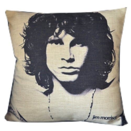 Jim Morrison the Doors Rock Star Throw Pillow Case Decor Cushion Covers Square 1818 Inch Beige Cotton Blend Linen
