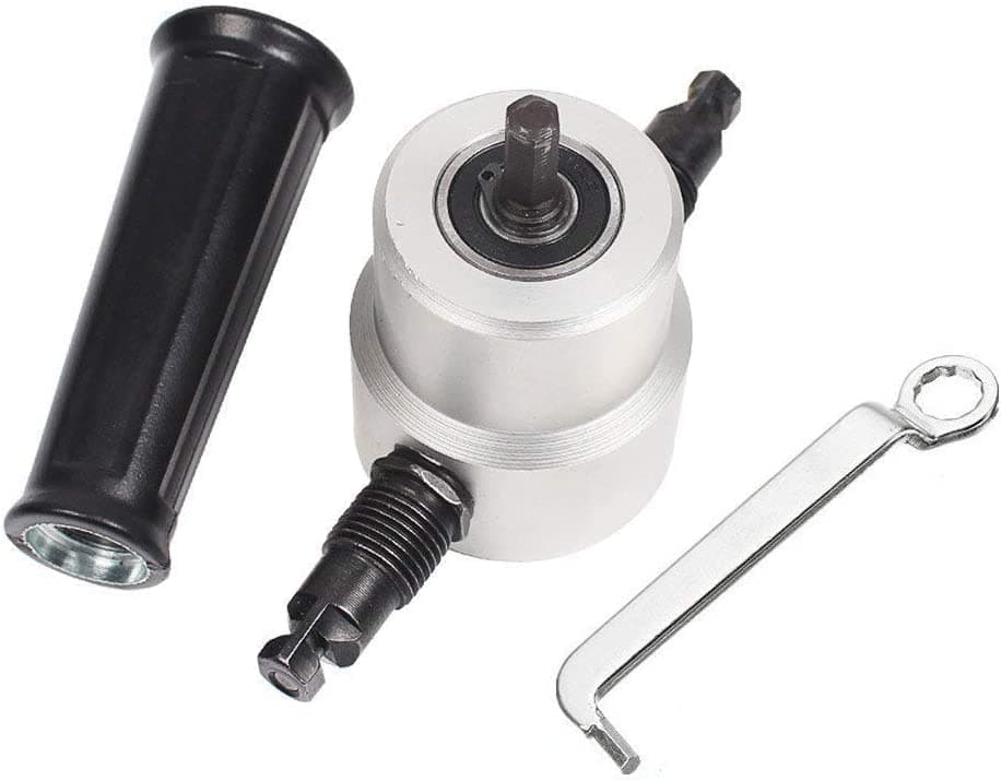 VALINKDrill Bit Set, 2Pcs/Set Steel Double Headed Sheet Metal Cutter Power Drill Nibbler Cutting Tools Drill with Wrench, Excellent Cutting Speed Hand Tool Sets for Car Repair and Maintenance