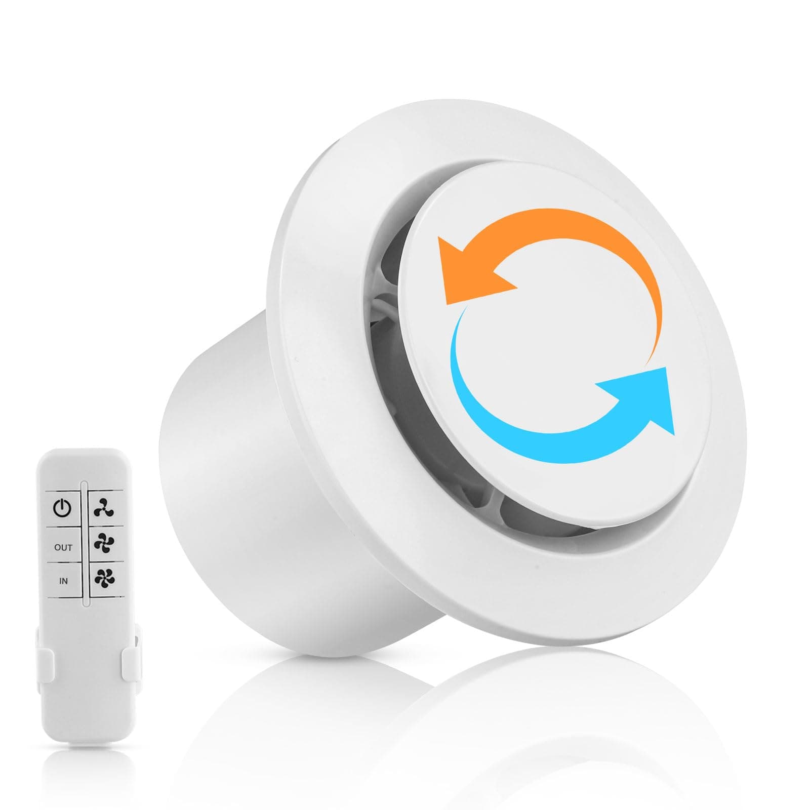 Bathroom Extractor Fan, 100mm Silent Extractor Fan with Remote Control, 2 Way Ventilation Fan, 3 Speeds, Powerful High Airflow Exhaust Fan, Wall/Window/Ceiling Mounted for Kitchen, Garage