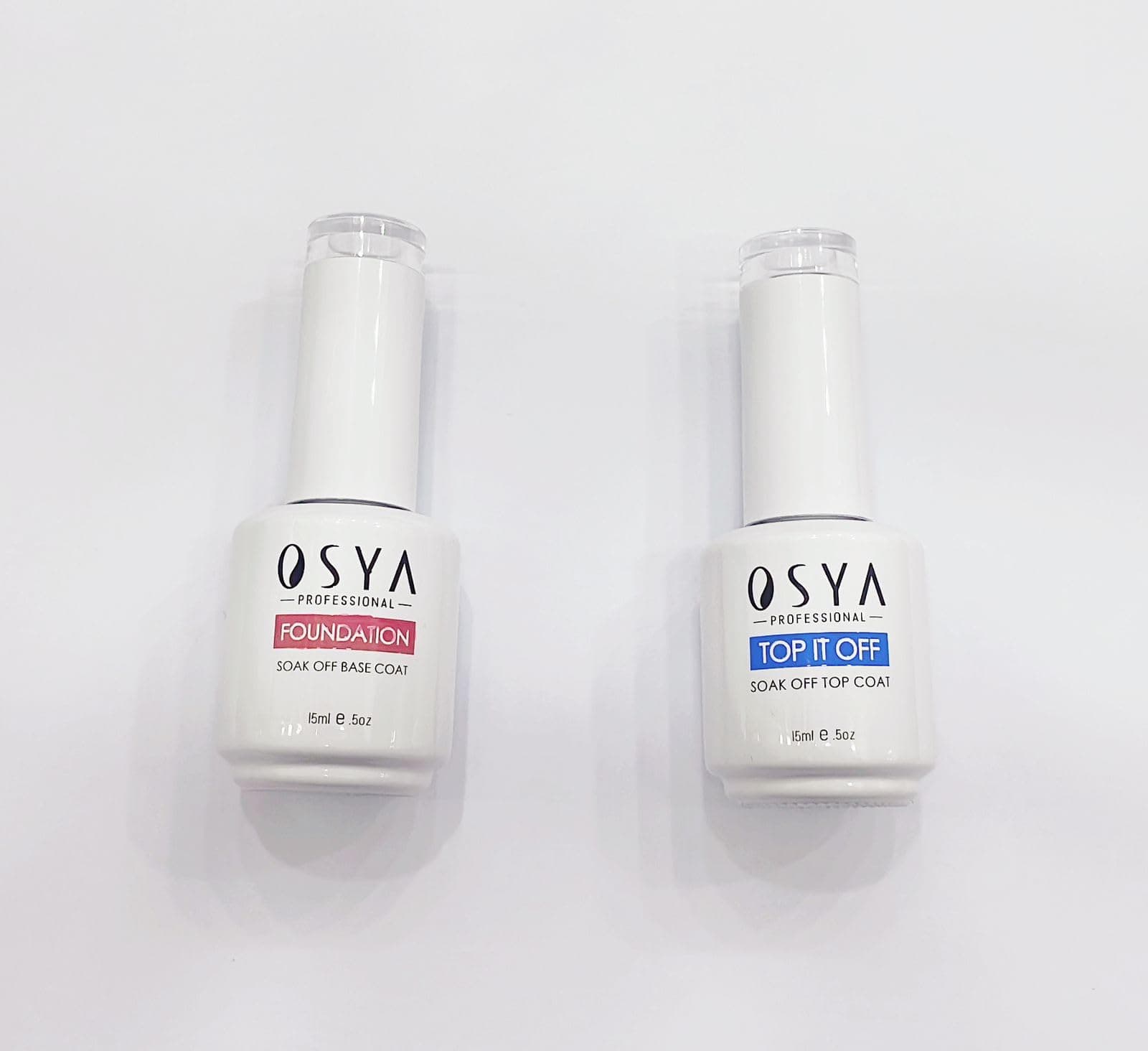OSYA TOP and BASE Coat Soak Off UV LED Drying Long Gel Nail Polish (15ml Set)