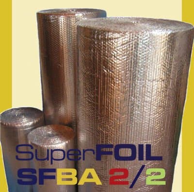 SuperFOIL SFBA 2/2 Bubble Foil 6mm Thick Loft Insulation Double Bubble 12sq Metres