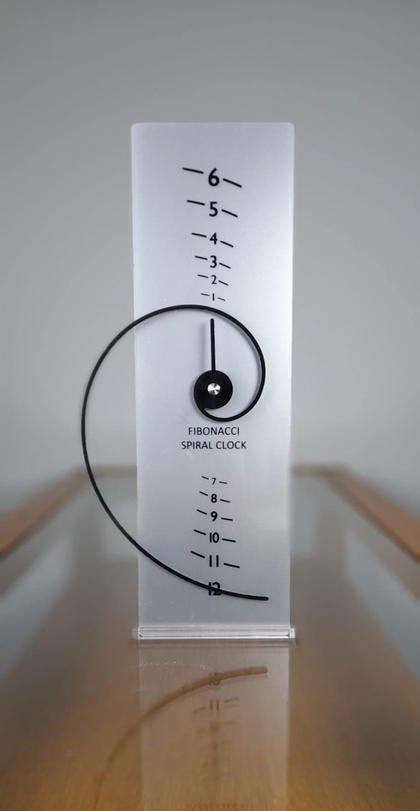 Fibonacci Spiral Clock,Silver