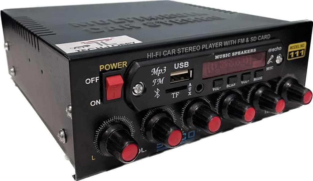 Tech-lobby® TDA 4440 Dual IC Amplifier car Audio with Powerful 1000 watt PMPO Output with USB, Bluetooth, AUX, MMC, and FM Radio. Universal Fitting for Any Vehicle. (TL-111)