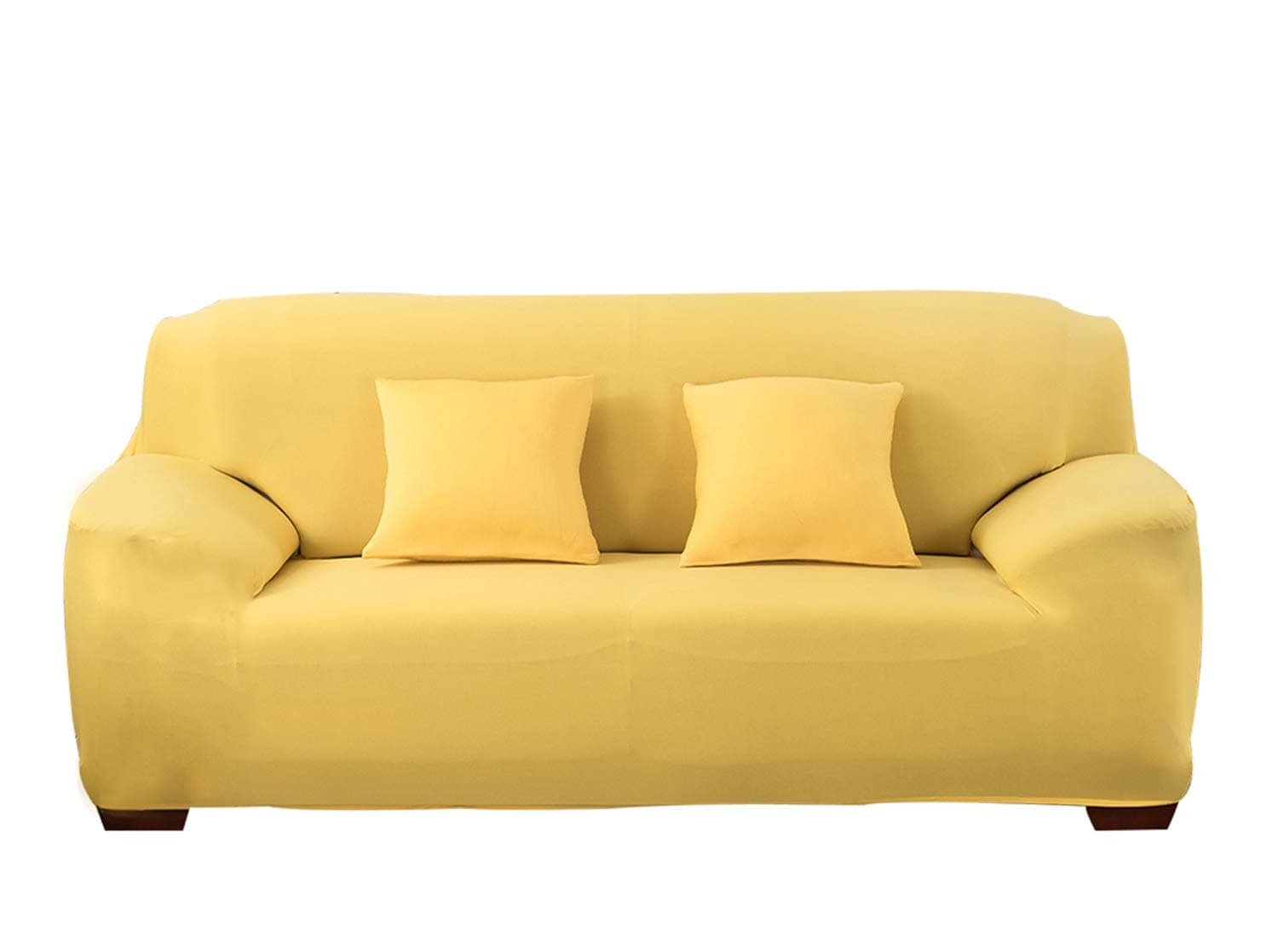 Hotniu 1-Piece Stretch Sofa Couch Covers Universal Fitted Sofa Arm-chair Slipcover Love Seat Furniture Protector (4 Seater,Yellow #2)
