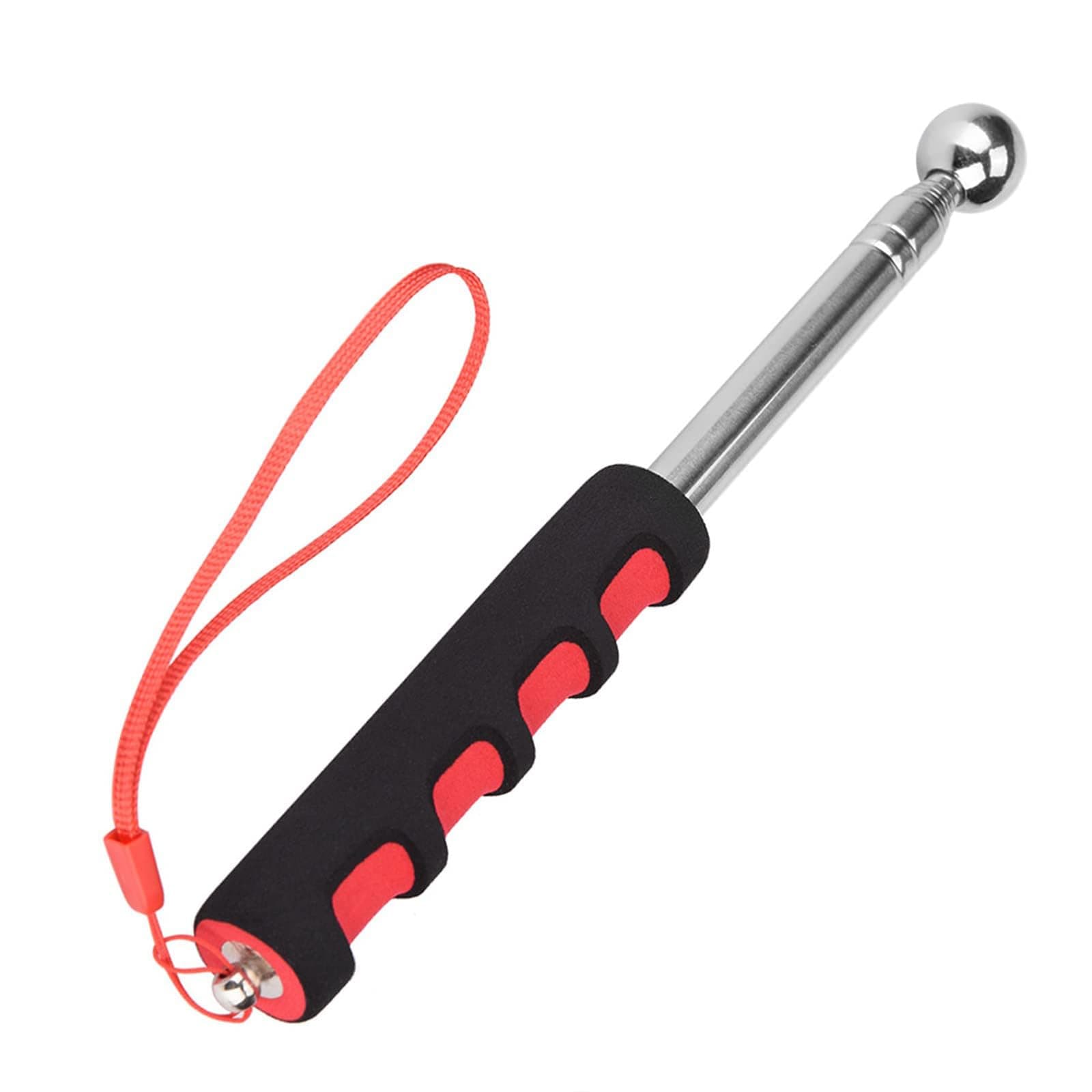 Self Defense Stick Retractable, Hollowing Drum Detection Hammer, Red