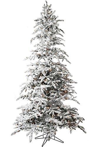 7.5' Flocked Balsam Pine Easy Pole Prelit Artificial Christmas Tree
