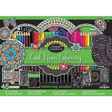 Timeless Creations Cool Neon Coloring 45 pieces Coloring Studio