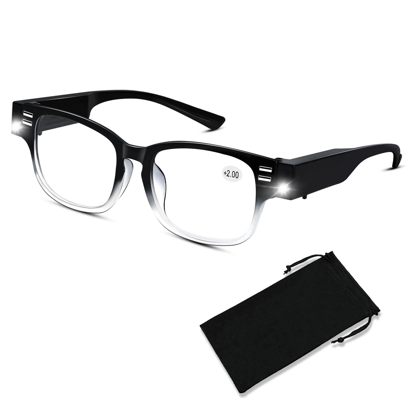Reading Glasses with Light Bright LED Readers with Lights Magnifying Glasses Lighted Reading Glasses for Men Women