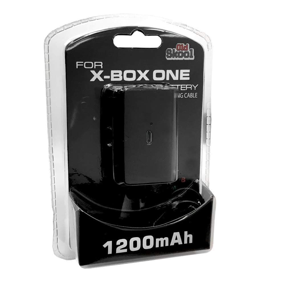Old Skool Play and Charge Kit Rechargeable Battery Pack w/USB Charging Cable Compatible with Xbox One for Wireless Controller.