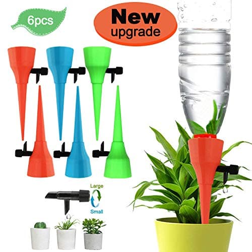 SERENDIPPER Plant Watering Spikes for Different Diameter Bottles, Automatic Irrigation Spikes with Adjustable Dripping Speed, Constant Watering Self-Dripping Irrigation Plant Waterer with No Leak