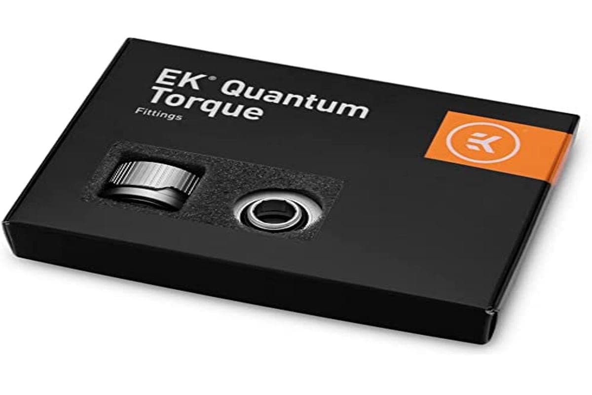 EKWB EK-Quantum Torque HDC-16 Compression Fitting Rigid Tubing, 16mm OD, Satin Titanium, 6-Pack