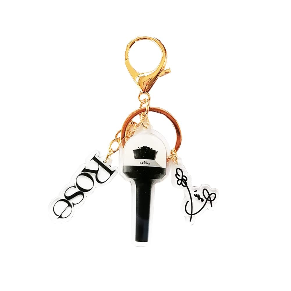 KPOP Rose Light Stick Keychain Idol Stick Light Key Chain Keyring Bag Accessories