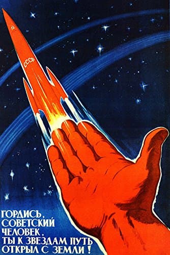 Soviet Space Program Propaganda Poster Style 1" 24"x36" Certified Made with 200 Year Lifespan Archival Inks