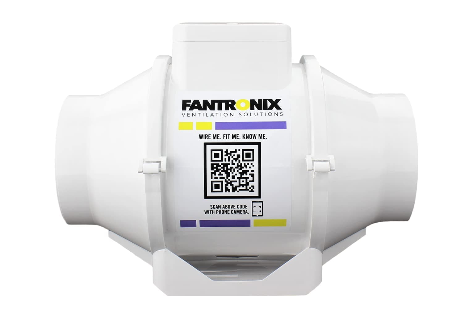 TUBE Extractor Fan Easy Operation With Light Switch and Run-on-Timer. Loft or attic, Dimensions: 246mm (L) x 190mm (H) x 167 mm (W), Spigot: 86mm Diameter for 100mm duct connection – White