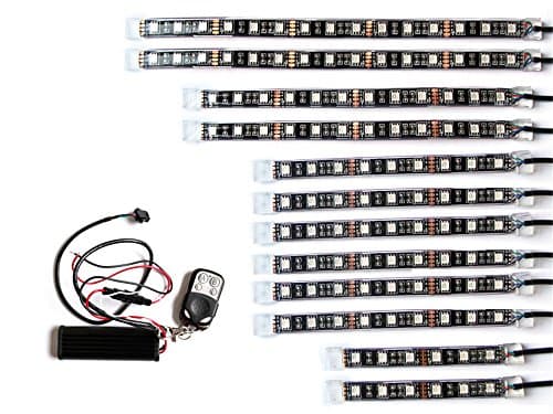 12 pc Wireless 15/18 Color LED Mini Flex Motorcycle Accent Light Kit