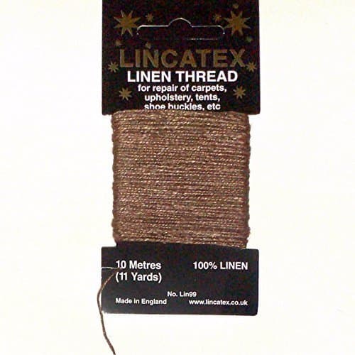 Lincatex Strong Linen Thread 10 meter Card - Brown