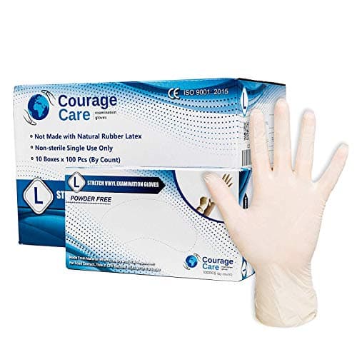 Courage Care Vinyl Exam Gloves L - 2000Ct