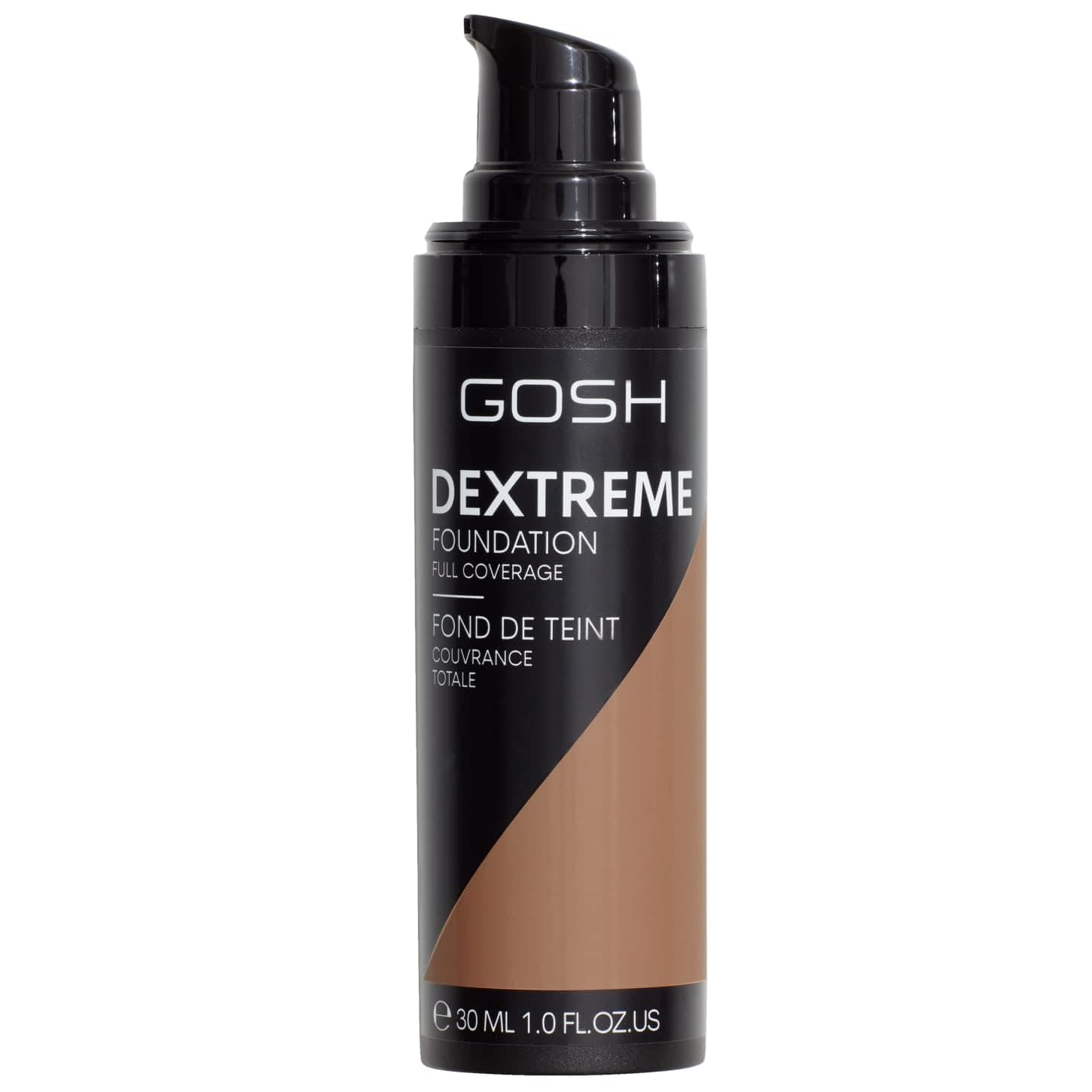 GOSH Dextreme Full Coverage Foundation 30ml I liquid, moisturising make-up for a flawless complexion I vegan face make-up with high coverage I cover pimples and dark circles