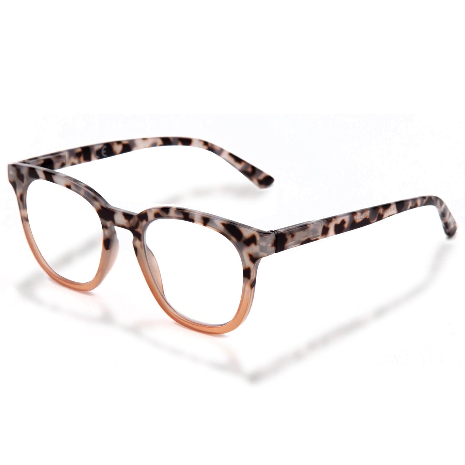 LianSan Reading Glasses for Women - Stylish Blue Light Blocking Computer Readers with Spring Hinge(Pink Tortoise,1.0x)