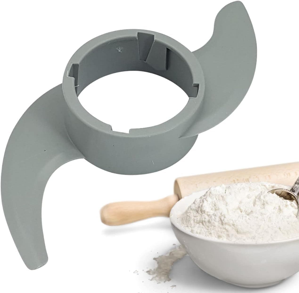 Lichtblau Dough Hook Grey for Bosch Food Processor I Replacement Dough Hook Suitable for MCM3100W, MCM3110W and MCM3200 I Plastic Dough Hook for Food Processors I Spare Part Bosch Food Processor