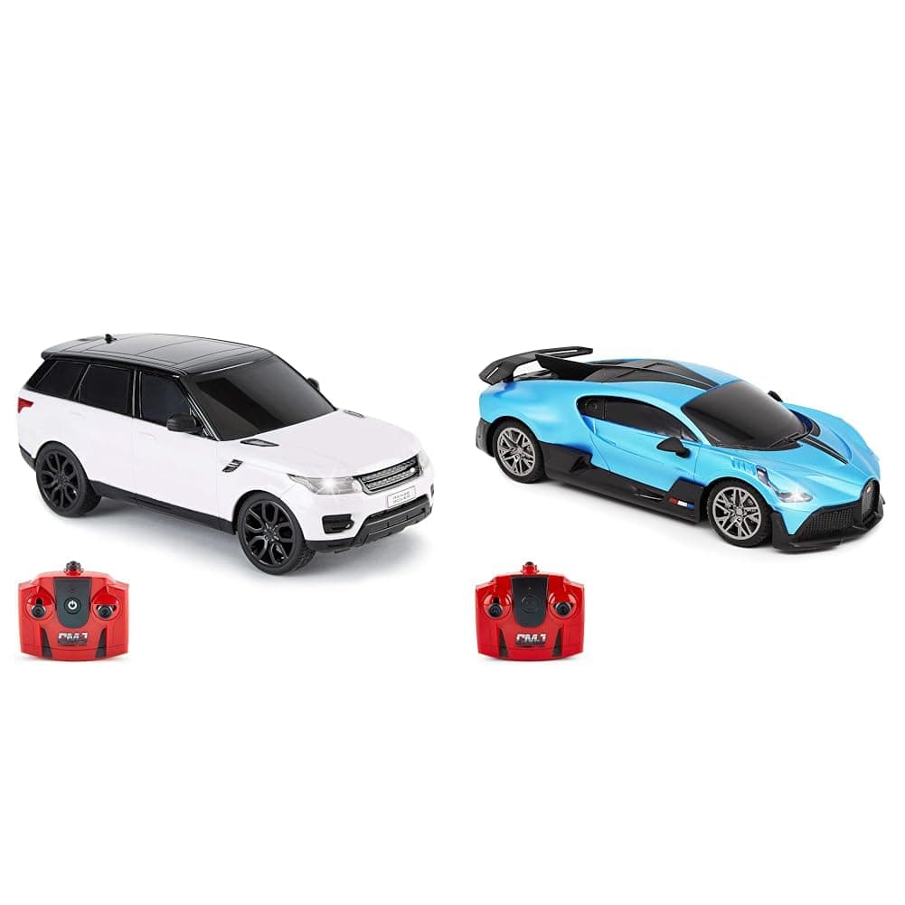 TM Range Rover Sport Remote Control Car 1:24 scale with Working LED Lights, Radio Contro & Bugatti Divo Blue Remote control Radio Car 1:24 Officially Licensed 1:24 Scale Working