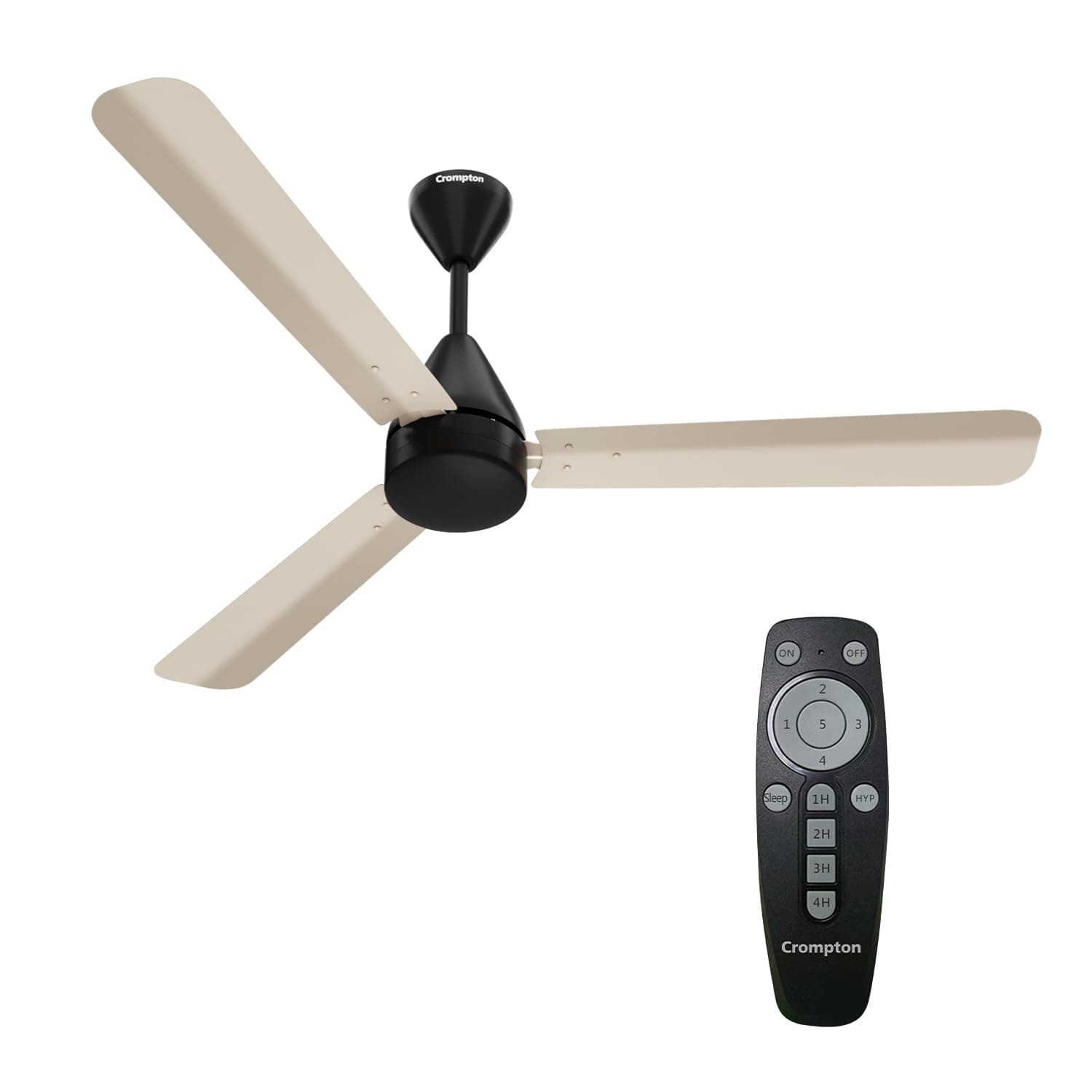 Energion Hyperjet 1200mm BLDC Ceiling Fan | Point Anywhere Remote Control | BEE 5 Star Rated Energy Efficient | Superior Air Delivery | Anti-Rust | 2 Year Manufacturer Warranty | Ivory Black