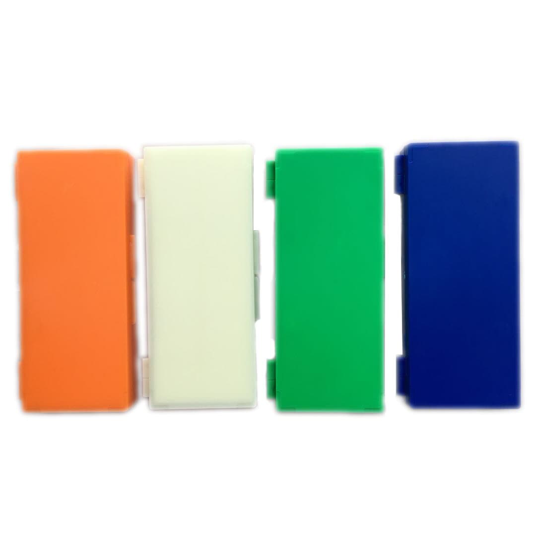 50-Place Microslide Slide Microscope Box Colors, Blue, Green, Orange, White(Pack of 4)