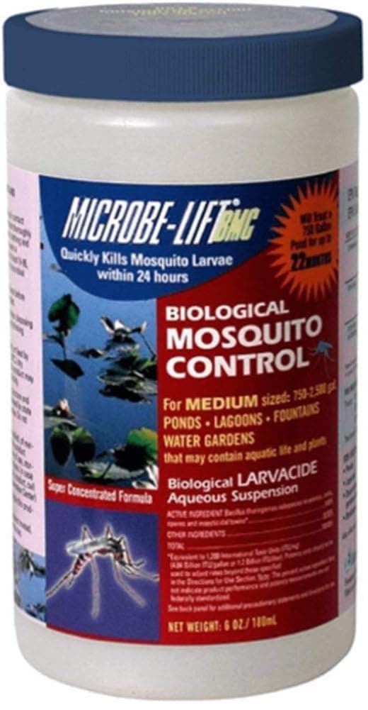 BMC Biological Mosquito Control, Liquid Treatment for Medium-Sized Decorative Water Gardens Up to 2,000 Gallons, Fountains and Ponds, 6 Fluid Ounces
