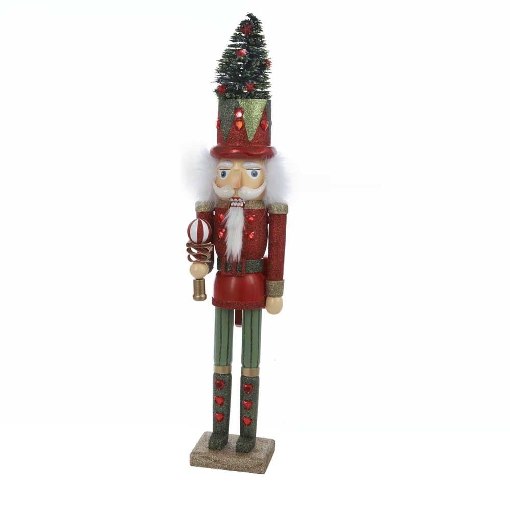 Hollywood Nutcrackers Kurt Adler LED with Tree Hat, 24-Inch, Red/Green